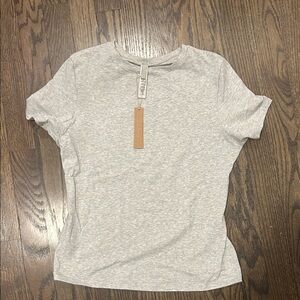 Skims Grey Cotton Jersey Tee